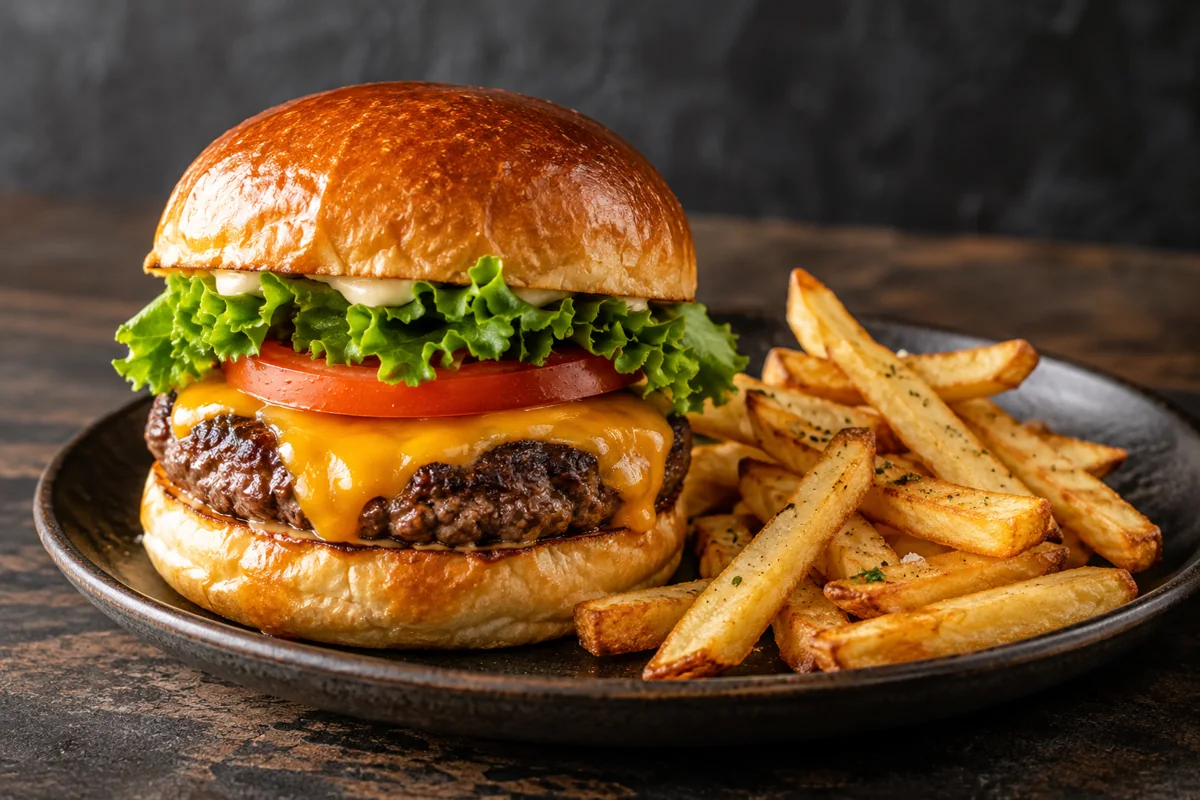 Burger Angus et frites LIA & CO. — visuel d’illustration